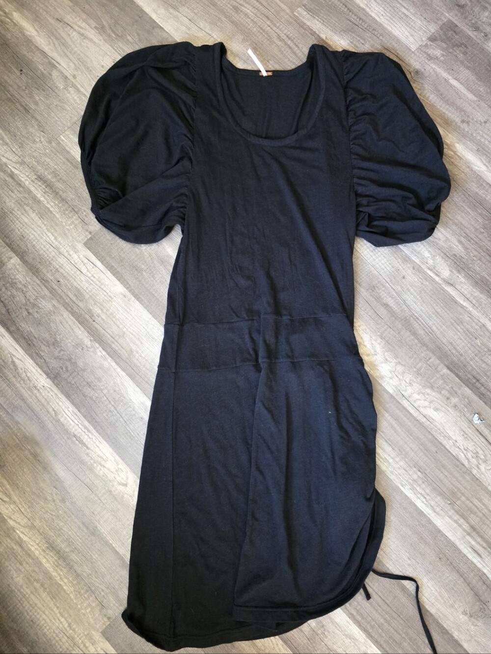 FREE PEOPLE Y2K vintage Black Puff Sleeve Dark Fairy Whimsygoth Dress Princess